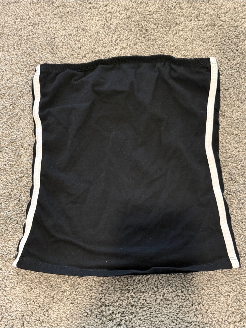 Ambiance Black Tube Top with White Side Stripes